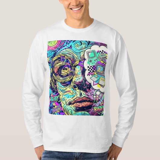 T-shirt Retro Psychedelic Statement Shirt (Devant)