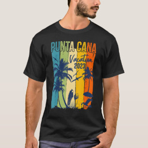 T-shirt Retro Punta Cana 2023 Dominicaine Famille Vacances