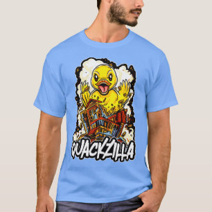 T-shirt Retro Quackzilla Pun Duck Cadeaux Hommes Femmes En