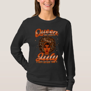 T-shirt Retro Queen Est Né En Juillet Anniversaire Mignonn
