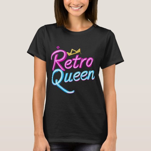 T-shirt "Retro Queen" Vintage (Devant)