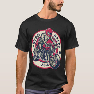 T-shirt Retro Racer USA Cafe Racer Mens Motorcycle