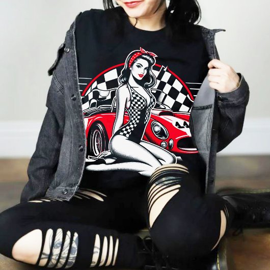 T-shirt Retro Racing Pin-up