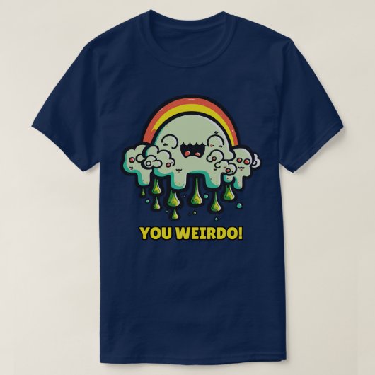 T-shirt Retro Rainbow Cloud Weirdo (Design devant)