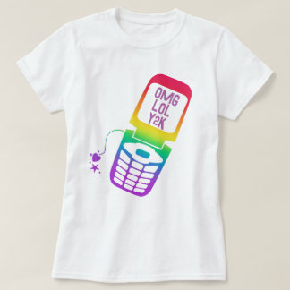 T-Shirt Retro Rainbow Flip Phone