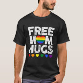 T-shirt Retro Rainbow Heart Free Mom Hugs Gay LGBT Pride M (Devant)