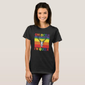 T-shirt Retro Rainbow Oh Deer Je suis gay lesbienne gay Lg (Devant entier)