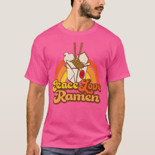 T-shirt Retro Rainbow Peace Love Ramen 2761
