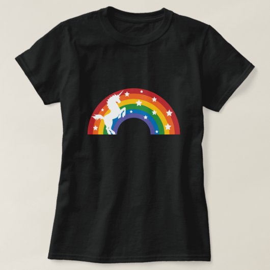 T-shirt rétro Rainbow Unicorn (Design devant)