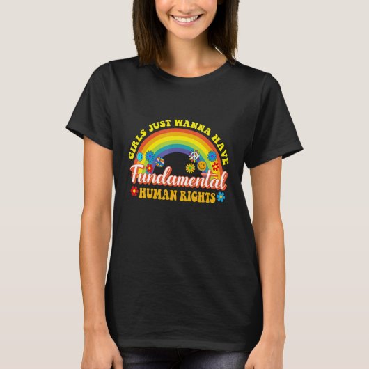 T-shirt Retro Rainbow Women droits fondamentaux Pro Choice (Devant)