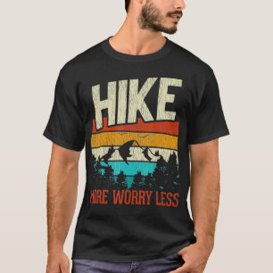 T-shirt Rétro Randonnée Plus Inquiète Moins Randonnée Camp