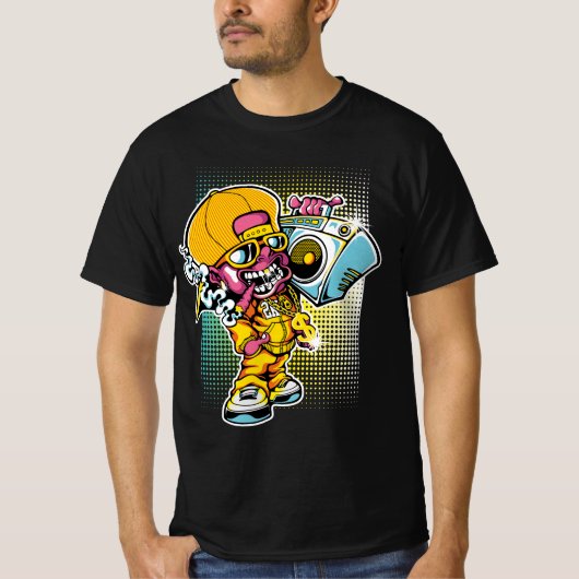 T-shirt Retro Rap Ghoul - 90s Hip-Hop Halloween Vibes (Devant)