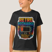 T-shirt “retro Recharge – Mentally Loading…” (Devant)