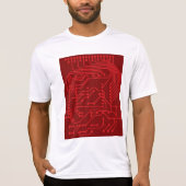 T-shirt Retro Red Circuit Board Tech Pattern (Devant)