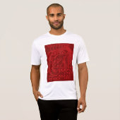 T-shirt Retro Red Circuit Board Tech Pattern (Devant entier)