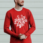 T-shirt Retro Red White Merry tout Joyeux Noël<br><div class="desc">Retro Joyeux tout Joyeux Noël ! Ce design est parfait pour n'importe quelle période de l'année ! Que ce soit un jour férié ou non,  c'est une excellente façon de montrer votre joie de Noël. Offrez-vous un joyeux Noël à vos amis et à votre famille!</div>