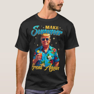 T-shirt Retro Rendre l'été grand à nouveau Donald Trump ét