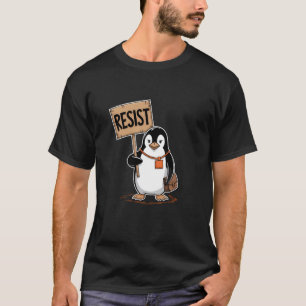 T-shirt Rétro Résistez Aux Manchots Drôle Vintage Hommes F