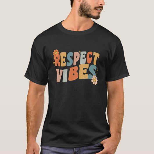 T-shirt Retro Respect Vibes Teacher Women Kids (Devant)