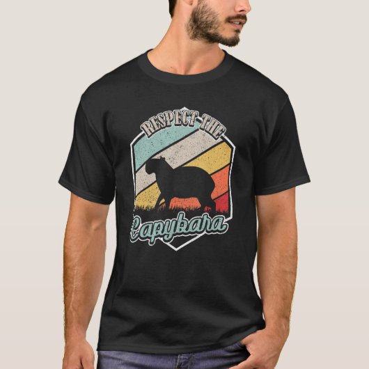 T-shirt Retro Respectez le Capybara mignon Capybara (Devant)