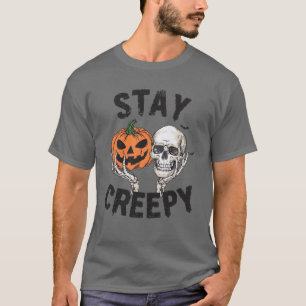 T-shirt Retro Rester Déplaisant Skeleton Halloween à la ma