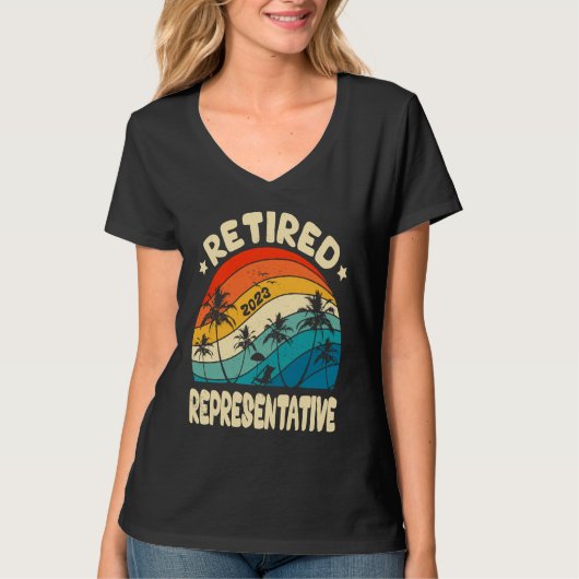 T-shirt Retro Retired Representative Vintage Retirement Wo (Devant)