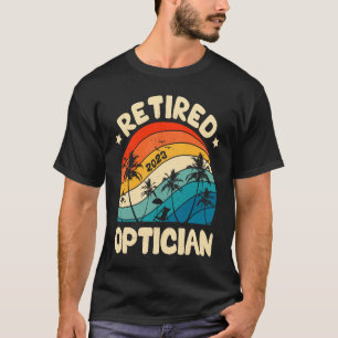 T-shirt Retro Retraité Opticien Vintage Retraite Travaillé
