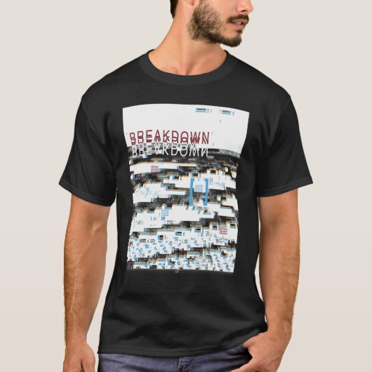 T-shirt Rétro-Rétro Ordinateur Glitch Geek programmeur Ne (Devant)