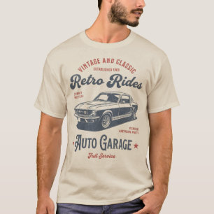 T-shirt Retro Rides Auto Garage – Art de voitures musclées
