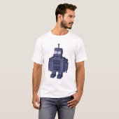 T-shirt Rétro robot - bleu (Devant entier)