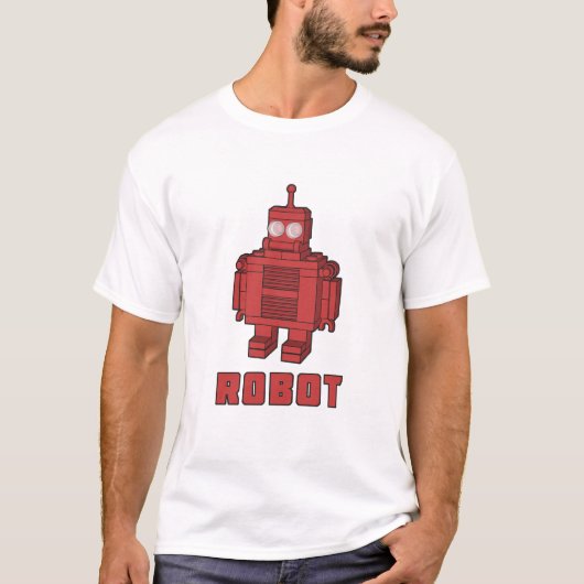 T-shirt Rétro robot rouge (Devant)