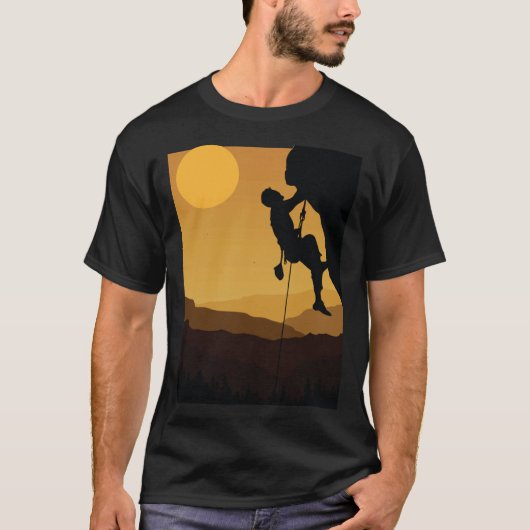 T-shirt Retro Rock Climbing Bouldering 80s Mountain Rock C (Devant)