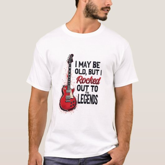 T-shirt Retro Rock Guitare Classique Musique Nostalgie Des (Devant)