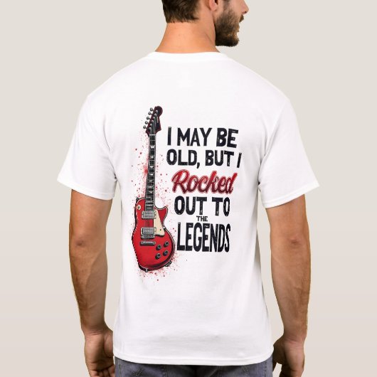 T-shirt Retro Rock Guitare Classique Musique Nostalgie Des (Dos)