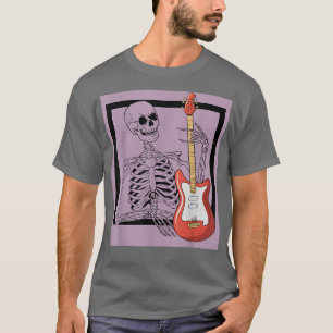 T-shirt Retro Rock & Roll Skeleton Guitare Player Figure M