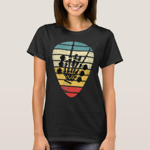 T-shirt Retro Rock & Roll Skeleton Guitare Vintage Musique