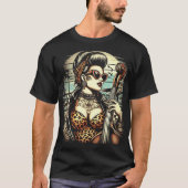 T-shirt Retro Rockabilly Girl (Devant)