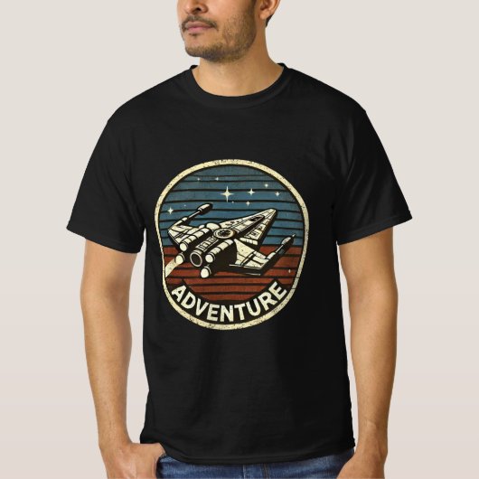 T-shirt Retro Rocket Adventure dans l'espace extra-atmosph (Devant)
