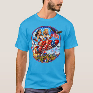 T-shirt Retro Rocket Girls USA