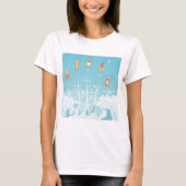 T-shirt Retro Rocket Navire Lancement d'Art Spatial Futuri (Devant)