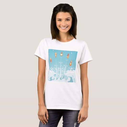 T-shirt Retro Rocket Navire Lancement d'Art Spatial Futuri (Devant entier)