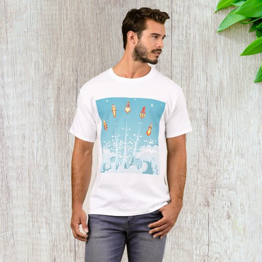 T-shirt Retro Rocket Navire Lancement d'Art Spatial Futuri