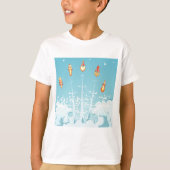T-shirt Retro Rocket Navire Lancement d'Art Spatial Futuri (Devant)