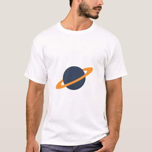T-shirt Retro Rocket Ship Orbiting Dark Planet - Outer Spa (Devant)