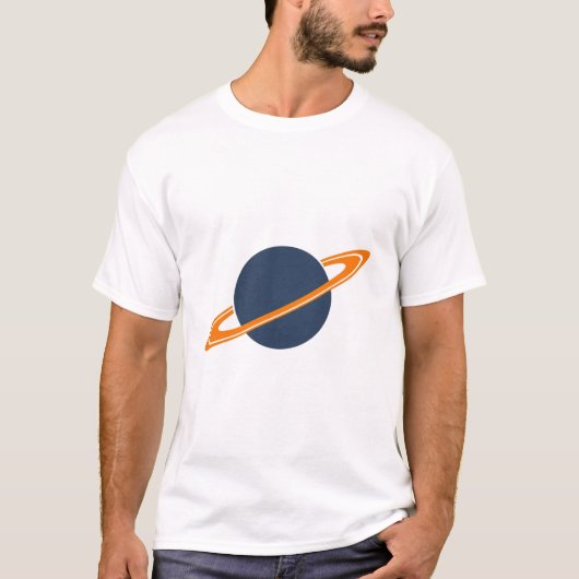 T-shirt Retro Rocket Ship Orbiting Dark Planet - Outer Spa (Devant)