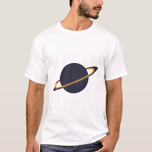 T-shirt Retro Rocket Ship Orbiting Dark Planet - Outer Spa (Devant)