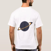 T-shirt Retro Rocket Ship Orbiting Dark Planet - Outer Spa (Dos)