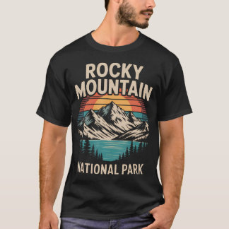 T-shirt Retro Rocky Mountain National Park Hiking Camping 