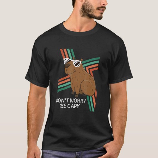 T-shirt Retro Rodent Capybara Ne Pas S'Inquiéter Être Capy (Devant)