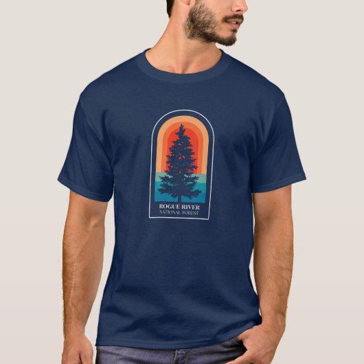 T-shirt Retro Rogue River Forêt nationale Oregon Randonnée (Devant)
